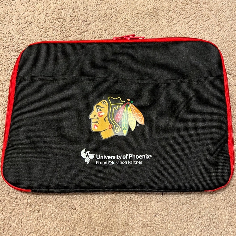 NEW! Laptop Zip Pouch. Black with Red Trim.